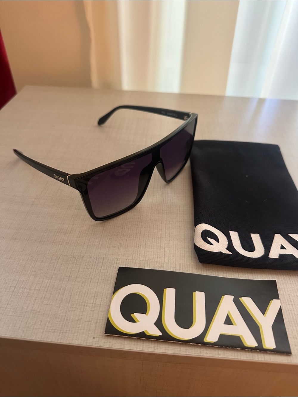 Quay Australia Black Sunglasses with Gradient Black Lenses
